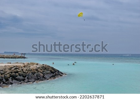 The beautiful island of Maafushi in the Maldives. This was on valentines day this year 12.2.22 . It was very sunny and extremely beautiful. It was very quiet due the Covid 19 pandemic.  Royalty-Free Stock Photo #2202637871