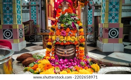 Lord Shiva Linga, Indian God of Hindu for Maha Shivratri festival of India Royalty-Free Stock Photo #2202658971