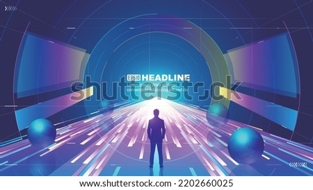 Space sense vector background leading to future technology tunnel Royalty-Free Stock Photo #2202660025