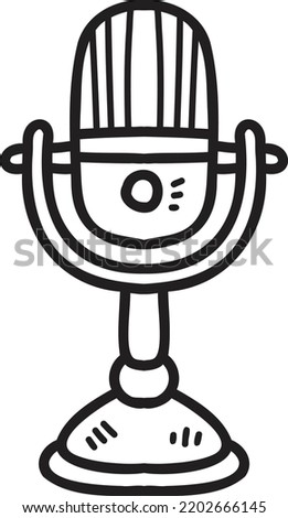 Hand Drawn microphone illustration isolated on background