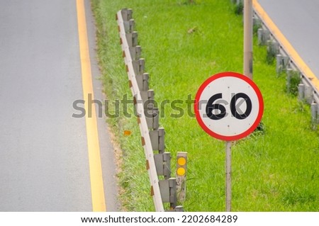 speed limit sign no more than 60 kilometers per hour. Copy specs.