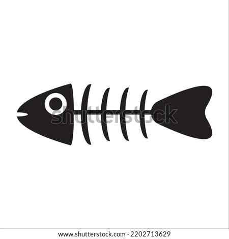 fish bone icon vector illustration logo designe