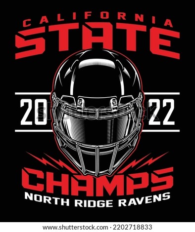 State champs football helmet t-shirt graphic