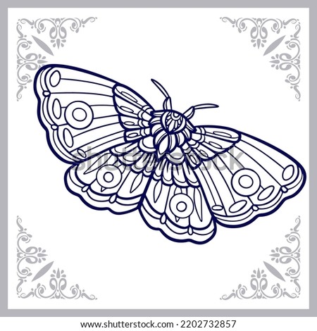 Moth mandala arts isolated on white background
