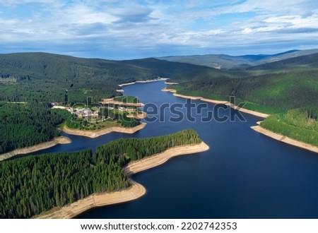 Aerial view of Oasa lake - Romania
