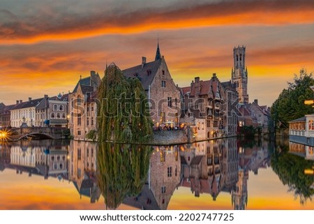 Belgium's magnificent historical and touristic city bruges Royalty-Free Stock Photo #2202747725
