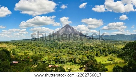 Landscape Panorama picture from Volcano Arenal next to the rainforest, Costa Rica. Travel in Central America. San Jose. Royalty-Free Stock Photo #2202756017