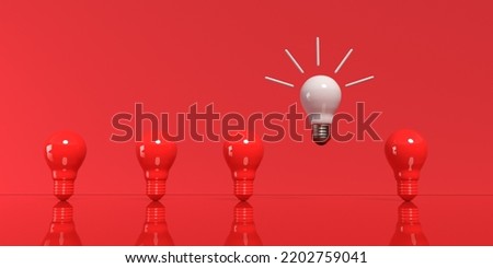 One out unique idea light bulb - 3D render