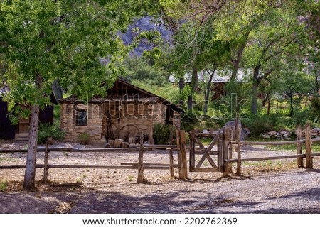 Western Ranch Home. Vintage Ranch Housing in Abandoned Ranch Royalty-Free Stock Photo #2202762369