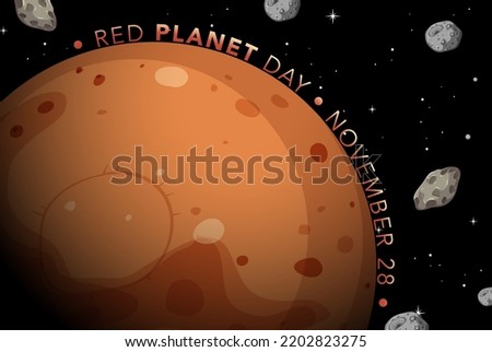 Red Planet Day Poster Template illustration