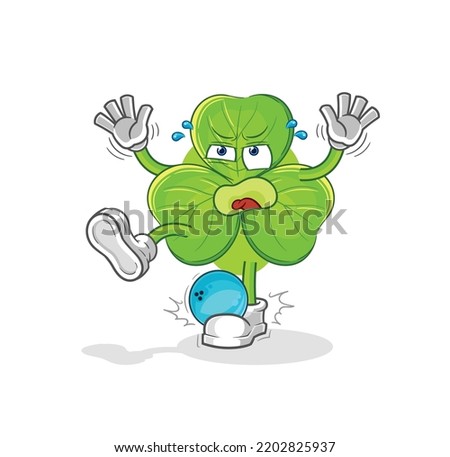 the clover hiten by bowling cartoon. cartoon mascot vector
