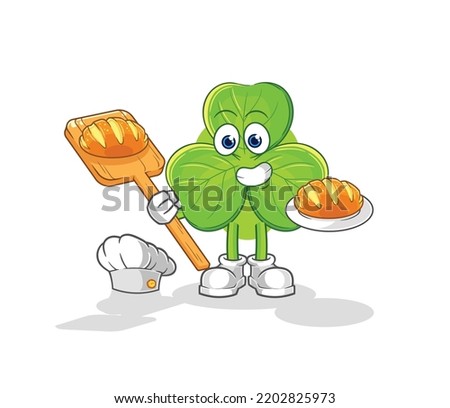 the clover baker with bread. cartoon mascot vector