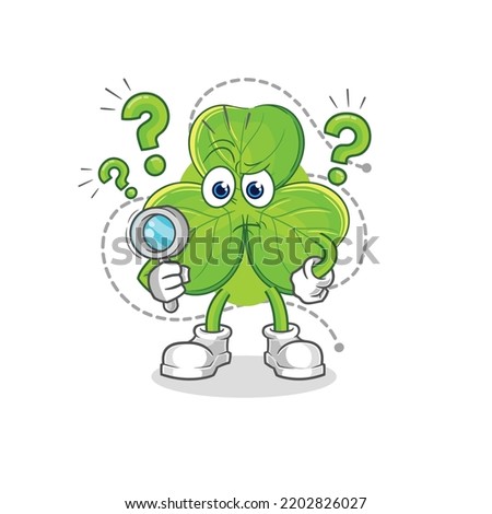 the clover searching illustration. character vector
