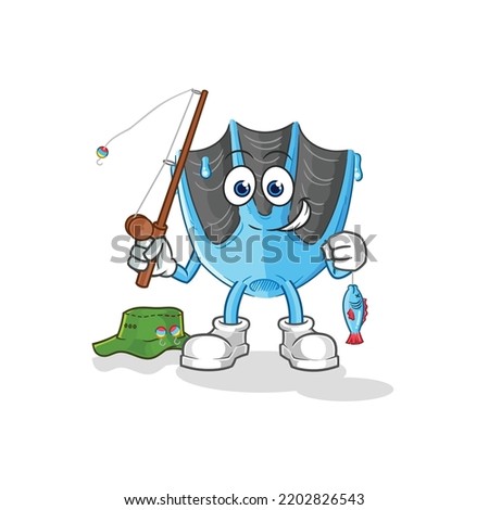 the swimming fin fisherman illustration. character vector