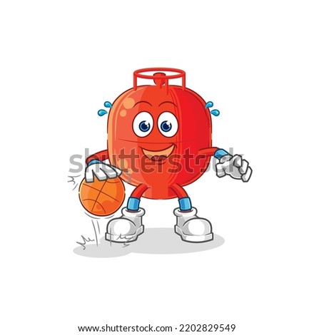 the gas cylinder dribble basketball character. cartoon mascot vector