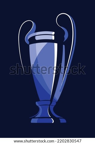 cup trophy league logo symbol famous blue background best award win victory top match final prize event first number one modern game celebration success award goal ceremony design glass icon vector Royalty-Free Stock Photo #2202830547