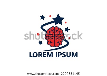 Star brain logo template design vector