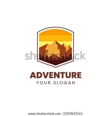 Mountain Adventure Emblem Logo Design