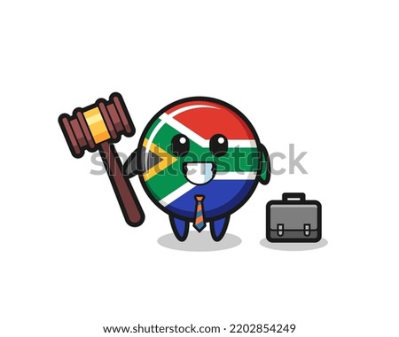 Illustration of south africa mascot as a lawyer , cute design