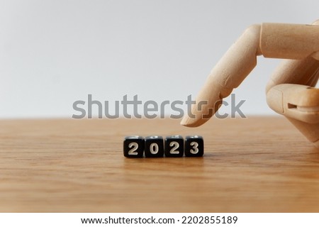 2023 new year concept in selective focus. 