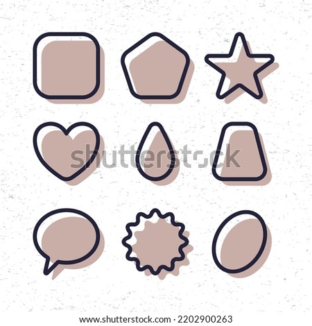 Shapes icon. Flat vector illustration. Suitable for graphic elements, icons, stickers and poster backgrounds.