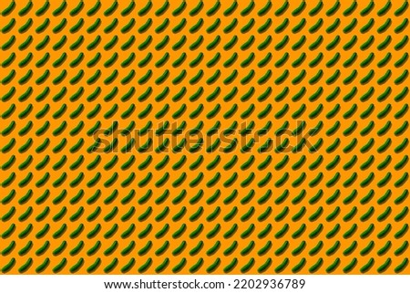 green cucumber pattern on orange background pop art design. High quality photo
