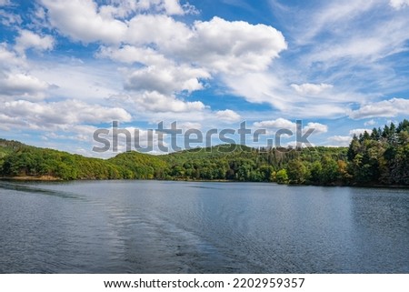 Lake Rursee, In the middle of the Eifel National Park, surrounded by unique natural scenery and unspoilt nature