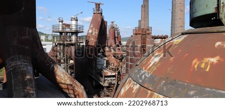 an old disused steel mill in Saarland Royalty-Free Stock Photo #2202968713