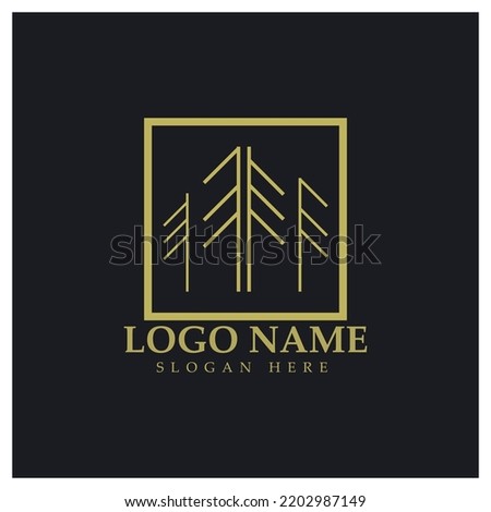Abstract tree logo for forest and park nature.with a combination of .vector line elements for business designs, agriculture, ecological concepts, greenery and natural beauty.