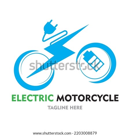 electric bicycle electric motorcycle simple logo environment vector illustration