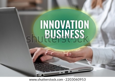Text showing inspiration Innovation Business. Business idea Introduce New Ideas Workflows Methodology Services