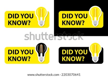 Did You Know label design with light bulb