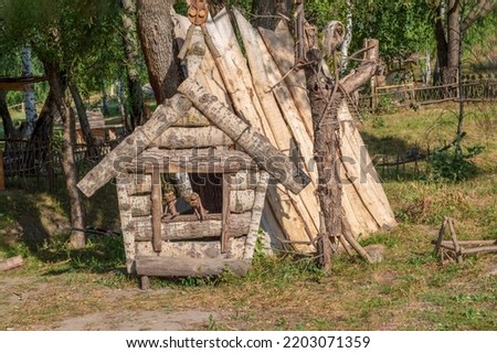 Decorative house made of wood.Figure made of wood. Handmade,Fairy tale