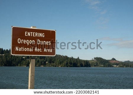 Information sign for Oregon Dunes National Recreation Area