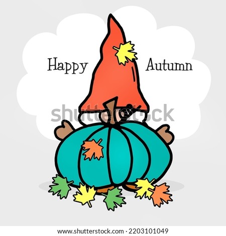 Gnome - Autumn Gnome with pumpkin