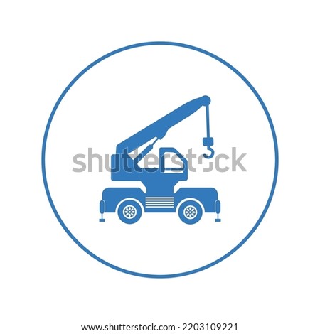 Construction caterpillar crane icon | Circle version icon |