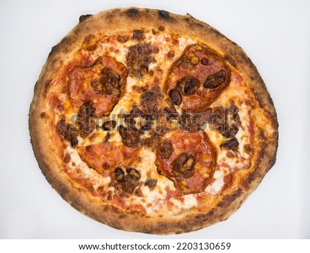 high quality baked pizza on wood oven