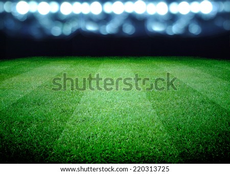 soccer field and the bright lights Royalty-Free Stock Photo #220313725