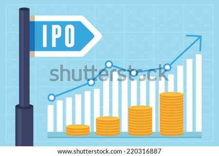 Vector IPO (initial public offering) concept in flat style - investment and strategy icons Royalty-Free Stock Photo #220316887