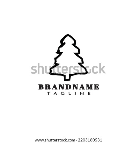 christmas tree logo concept icon design template black modern isolated vector illustration
