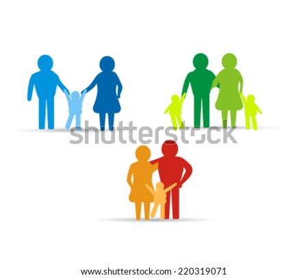 multicolored family icon design elements