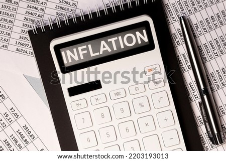 Inflation word, price growth concept. High quality photo