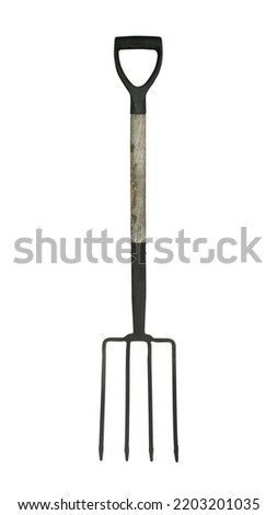 Old rake agricultural handwork tool isolated on white background. This has clipping.