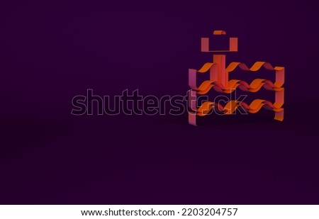 Orange Garden bed or cultivation bed icon isolated on purple background. Minimalism concept. 3d illustration 3D render.