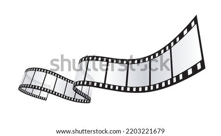 MOVIE, PHOTOGRAPHY film strip ISOLATED ON WHITE BACKGROUND Royalty-Free Stock Photo #2203221679