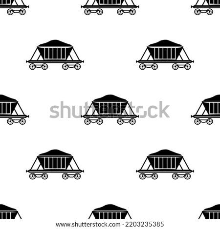 Train Cargo Icon Seamless Pattern, Rail Transport Cargo, Freight Wagon Vector Art Illustration