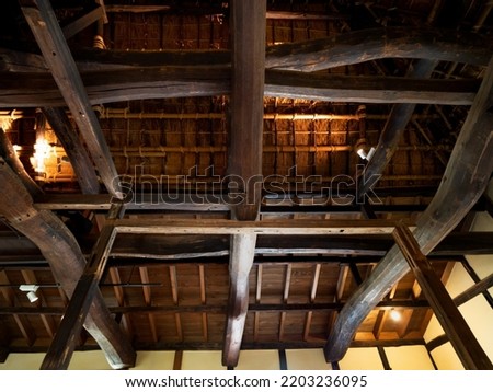 Inside the ceiling of an old Japanese house Royalty-Free Stock Photo #2203236095