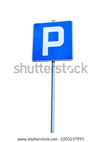 Parking D-18 road sign on a white background