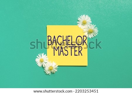 Conceptual display Bachelor MasterAn advanced degree completed after bachelor's degree. Word for An advanced degree completed after bachelor s is degree Royalty-Free Stock Photo #2203253451