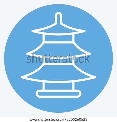 Icon Pagoda. suitable for education symbol. blue eyes style. simple design editable. design template vector. simple illustration